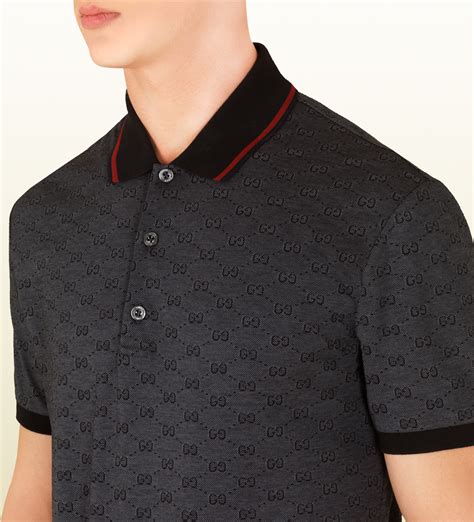 gucci gg jacquard pique polo shirt|GG cotton piquet jacquard polo shirt .